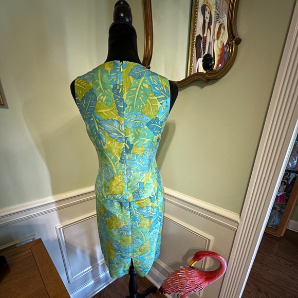 VINTAGE KASPER A.S.L. Petite SILK 2 PC SKIRT AND TOP SET TROPICAL DESIGN SIZE 2 - Picture 5 of 14